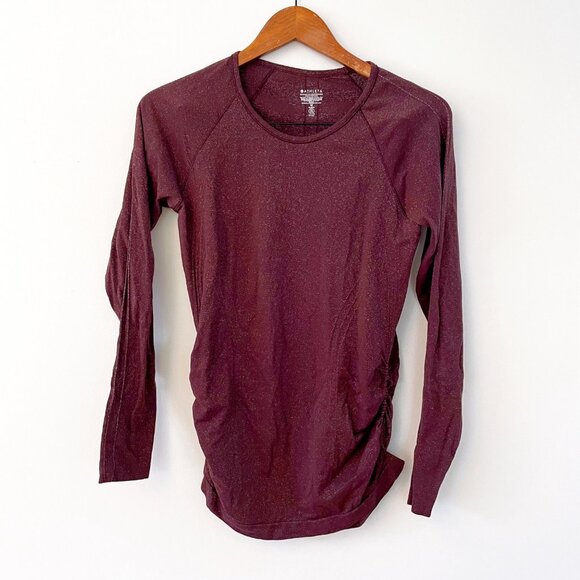 Athleta Women's Speedlight GlowTop in Burgundy, Size Medium - Picture 2 of 5